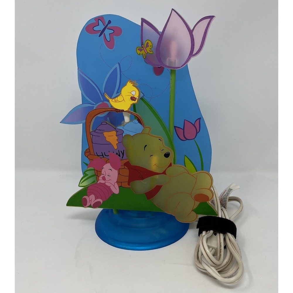 Disney Winnie the Pooh & Piglet Desk Lamp Tri-Coastal Design 2001 Works READ